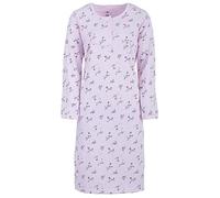 Zeitlos Nachthemd Damen Thermo Langarm Blumen Knopfleiste Paspel, Farbe:rosa, Größe:XL