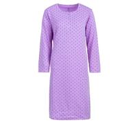 Zeitlos Nachthemd Damen Thermo Langarm Herzchen Knopfleiste, Farbe:Flieder, Größe:XL