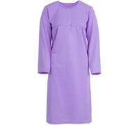 Zeitlos Nachthemd Damen Thermo Langarm Uni Knopfleiste Punkte, Farbe:Flieder, Größe:XL