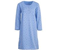 Zeitlos Nachthemd Damen Thermo Winter Weich Früchte Knöpfe M-2XL, Farbe:blau, Größe:XL