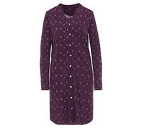 Zeitlos Nachthemd Emma Fächer Damen Langarm Knöpfe Durchgehend Elegant Fächerprint, Farbe:Beere, Größe:S