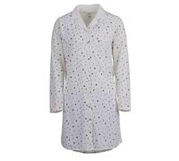 Zeitlos Nachthemd Langarm Auge Damen Muster Durchgehende Knopfleiste, Farbe:Off-White, Größe:L
