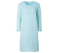 Zeitlos Nachthemd Romy Damen Thermo Langarm mit Rosen und Herzen Knopfleiste Abnäher Brust Gr. M-2XL, Farbe:Mint, Größe:M