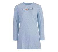 Zeitlos Nachthemd Schlafshirt Weekend Young Fashion Punkte M-2XL Uni mit Print Bigshirt, Farbe:blau, Größe:M