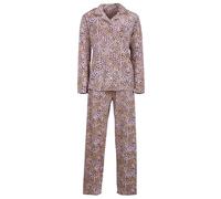 Zeitlos Pyjama Damen Langarm im Leo-Look mit Knopfleiste M-2XL, Farbe:Magenta, Größe:S