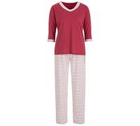 Zeitlos Pyjama Set Damen Schlafanzug Heart 3/4 Arm, Farbe:Beere, Größe:XXL