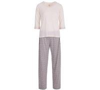 Zeitlos Pyjama Set Damen Schlafanzug Heart 3/4 Arm, Farbe:Off-White, Größe:L