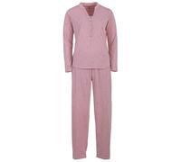 Zeitlos Schlafanzug Damen Langarm Pyjama Sterne Knöpfe Baumwolle M-2XL, Farbe:rosa, Größe:L