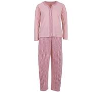 Zeitlos Schlafanzug Damen Pyjama Langarm Set Borte Blumen M-2XL, Farbe:rosa, Größe:L