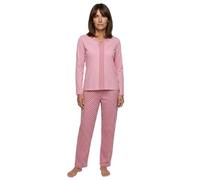 Zeitlos Schlafanzug Damen Pyjama Langarm Set Borte Blumen M-2XL, Farbe:rosa, Größe:XXL