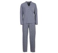 Zeitlos Schlafanzug Damen Pyjama Langarm Set Herz M-2XL, Farbe:grau, Größe:M