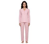 Zeitlos Schlafanzug Damen Pyjama Langarm Set Herz M-2XL, Farbe:rosa, Größe:XL