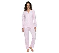 Zeitlos Schlafanzug Damen Pyjama Langarm Set Schmetterling M-2XL, Farbe:rosa, Größe:L