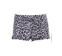 Zeitlos Shorts Damen Liv im Leo-Look M-2XL Hotpants Schlaf-Shorts, Farbe:grau, Größe:XL
