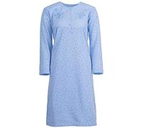 Zeitlos Thermo Nachthemd Lilly Langarm Punktemix Stickerei, Farbe:blau, Größe:L