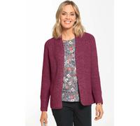Strickjacke GOLDNER "Zeitlose Strickjacke in Grobstrick", Damen, Gr. 52, rot (winterrot, melange), Obermaterial: 70% Baumwolle CO. 30% Polyacryl PAN., normal, Sonstiges, Strickjacken Strickjacke, Ohne