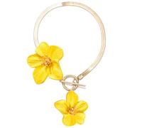 Zeiwohndc Party Fußkette Schmuck Schlangenknochen Design 6 Farben Legierung Fußkettchen Blumen Accessoire Für Freizeitausflüge Modischer Weißer Blumen Anhänger Für Frauen