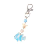 Zeiwohndc Schlüsselanhänger mit kreativem Design, Seesterne und Clownfische, einzigartiger Meeresthema Schlüsselanhänger aus Harzlegierung für Taschen, Autodekorationen, Geschenk, handgefertigter für