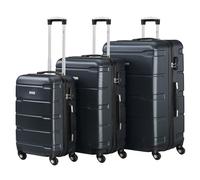 Zelsius Koffer Set 3 Stück, Anthrazit | ABS Hartschalenkoffer mit Zahlenschloss, Doppelrollen und Innen Trennwand | Handgepäckkoffer, Koffer Groß, Hartschalenkoffer Set 3 teilig, Trolley, Luggage Set