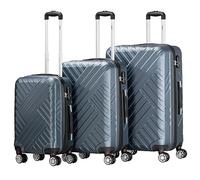 Zelsius Koffer Set 3 Stück, Anthrazit | ABS Hartschalenkoffer mit Zahlenschloss, Doppelrollen und Innen Trennwand | Handgepäckkoffer, Hartschalenkoffer Set 3 teilig, Trolley, Koffer Groß, Luggage Set