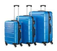 Zelsius Koffer Set 3 Stück, Blau | ABS Hartschalenkoffer mit Zahlenschloss, Doppelrollen und Innen Trennwand | Trolley, Koffer Groß, Luggage Set, Handgepäckkoffer, Hartschalenkoffer Set 3 teilig