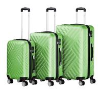 Zelsius Koffer Set 3 Stück, Grün | ABS Hartschalenkoffer mit Zahlenschloss, Doppelrollen und Innen Trennwand | Handgepäckkoffer, Hartschalenkoffer Set 3 teilig, Trolley, Koffer Groß, Luggage Set
