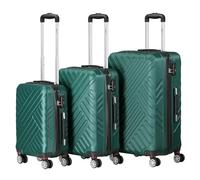 Zelsius Koffer Set 3 Stück, Petrol Grün | ABS Hartschalenkoffer mit Zahlenschloss, Doppelrollen und Innen Trennwand | Handgepäckkoffer, Hartschalenkoffer Set 3 teilig, Trolley, Koffer Groß