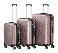 Zelsius Koffer Set 3 Stück, Rosé | ABS Hartschalenkoffer mit Zahlenschloss, Doppelrollen und Innen Trennwand | Handgepäckkoffer, Hartschalenkoffer Set 3 teilig, Trolley, Koffer Groß, Luggage Set