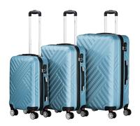 Zelsius Koffer Set 3 Stück, Stahlblau | ABS Hartschalenkoffer mit Zahlenschloss, Doppelrollen und Innen Trennwand | Handgepäckkoffer, Hartschalenkoffer Set 3 teilig, Trolley, Koffer Groß, Luggage Set