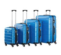 Zelsius Koffer Set 4 Stück, Blau | ABS Hartschalenkoffer mit Zahlenschloss, 4 Rollen und Innen Trennwand | Handgepäckkoffer, Trolley, Koffer Groß, Luggage Set, Hartschalenkoffer Set 4 teilig