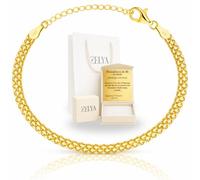 ZELYA Damen Armband vergoldet Silber 925/585 - Bismarckkette breite von 3 bis 9 mm, erschiedene Längen, Gravur möglich, Schmuck Geschenk, Gold Armband Bismarck Stil- Bismarckmuster