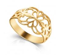 ZELYA damenring Silber-/vergoldete 925/858 14K ringe damen vintage boho schmuck, Geschenkset für Damen, personalisierte Box, alle Größen, durchbrochene Blume lebensblume