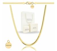 ZELYA GOLD kette 925/585 damen- Schlangenkette 3,5-4,3 mm breit, 45-60 cm Länge, collier gold- choker gold snak, goldene kette personalisiert, Echt Silber Schmuck Geschenk set