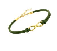 ZELYA Infinity Armband Damen Gold 925 Silber vergoldet - Lederarmband Infinity Damen, Infinity Armband mit Gravur, Unendlichkeit Armband Frauen Geschenk, Gravur Geschenkset, mix Farben
