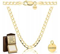 ZELYA Vergoldete Silberkette Cubana 925/585 14K - Goldkette Damen Herren Panzerkette Cuban Chain Schmuck Halskette Gold Necklace Men Jewellery, Box mit Gravur für ein personalisiertes Geschenk