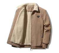 ZEMALON Jacke Herren Urban Klassisch Trend Übergangsjacke Herren Casual Mode Sport Outdoorjacke Herren Komfortabel All-Match Warm Langarm Jacke Herren F-Khaki XXL