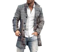 ZEMALON Langarm Jacke Herren Casual Persönlichkeit Einzigartig Übergangsjacke Herren Mittlere Länge Mode Vintage Jacke Männer Temperament Modern Trend Outdoorjacke Herren RR-18 XL