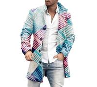 ZEMALON Langarm Jacke Herren Casual Persönlichkeit Einzigartig Übergangsjacke Herren Mittlere Länge Mode Vintage Jacke Männer Temperament Modern Trend Outdoorjacke Herren