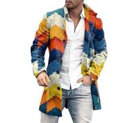 ZEMALON Langarm Jacke Herren Casual Persönlichkeit Einzigartig Übergangsjacke Herren Mittlere Länge Mode Vintage Jacke Männer Temperament Modern Trend Outdoorjacke Herren WW-23 XL