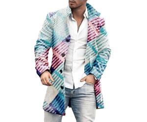ZEMALON Langarm Jacke Herren Casual Persönlichkeit Einzigartig Übergangsjacke Herren Mittlere Länge Mode Vintage Jacke Männer Temperament Modern Trend Outdoorjacke Herren