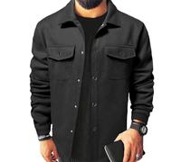 ZEMALON Langarm Jacke Herren Slim Fit Trend Klassisch Übergangsjacke Herren Jugend All-Match Licht Jacke Herren Urlaub Mode Casual Outdoorjacke Herren B-Black L