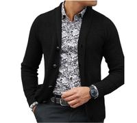 ZEMALON Sweater Herren Slim Fit Weich Atmungsaktiv Sweater Jacke Herren Casual Komfortabel Warm Gestrickte Jacke Herren Klassisch Mode Trend Strickjacke Herren Q-Black M