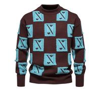 ZEMALON Sweater Herren Temperament Trend Vintage Basic Sweater Herren Casual Komfortabel Weich Langarm Sweater Herren Slim Fit Mode Warm Knit Sweater Herren N-Coffee M