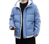 ZEMALON Winterjacke Herren Leichte Komfortabel Casual Kältejacke Herren Klassisch All-Match Mode Langarm Jacke Herren Draussen Verdicken Warm Baumwolle Jacke Herren H-Blue 5XL