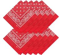ZENO Rotes Bandana - 100% Baumwolle & Natürliche Fasern - Rotes Halstuch Ohne Polyester - Hochwertig, Weich, Langlebig & Waschmaschinenfest - Bandana Herren & Damen - Unisex & Kinder - 10 Pack