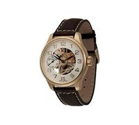 Zeno Watch Basel Herren Uhr Analog Mechanik mit Leder Armband 8558-9S-Pgg-f2