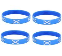 ZENRUIMING 4 Silikon-Armbänder mit Schottland-Flagge, Outdoor-Sportarmbänder, Fan-Cheer-Armbänder, Sport-Fan, Freizeitzubehör, One Size, Ohne Edelstein.