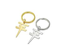 ZENRUIMING Tokyo Hotel-Schlüsselanhänger, Edelstahl, Motiv: Tokio Hotel, Rockband-Musik, Metallfigur, Tokio Hotel, Gold, Stahl, 6,2 x 2 cm, 2 Stück, Gold und Stahl, 6.2*2cm/2.44*0.78in