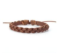 ZENSE - Armband aus geflochtenem Leder, für Herren, Braun, verstellbar ZB0401