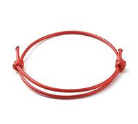 ZENSE - Feines rotes Armband für Männer aus verstellbarem gewachstem Seil ZB0361